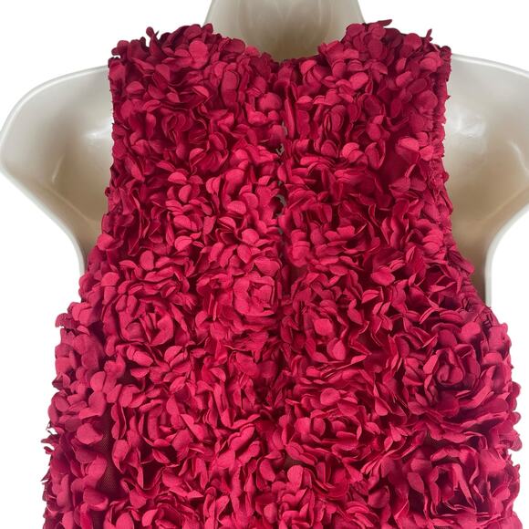 J. Crew Rosette 3D Flower Petal Mini Dress Ruby Red Size 2 - Picture 10 of 11